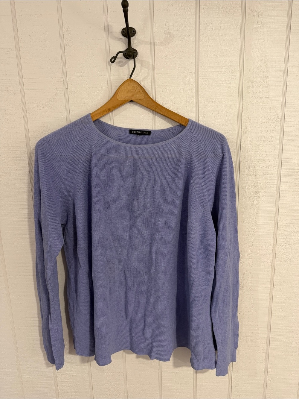 Eileen Fisher Organic Linen/Cotton Soft Ribbed Pullover - Light Lavender
